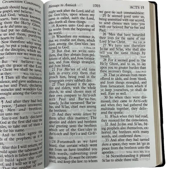 Vintage Holy Bible KJV Super Giant Print Reference Black Imitation Leather 1996 - Picture 9 of 10